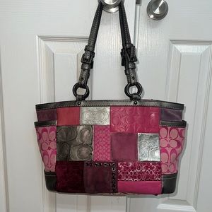 Coach Multicolor Patchwork signature leather tote